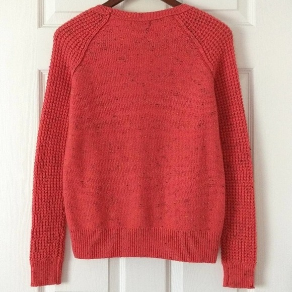 a.n.a Speckled Wool Blend Cable & Waffle Knit Sweater Hot Pink Small - Picture 9 of 10